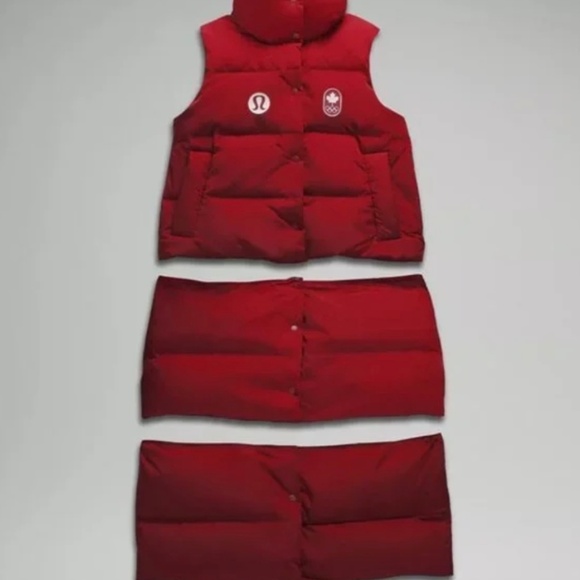 LULULEMON TEAM CANADA TRANSFORMABLE DOWN PARKA VEST NWT SZ 16 - Picture 6 of 16